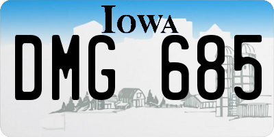 IA license plate DMG685