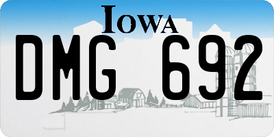 IA license plate DMG692