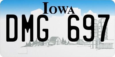IA license plate DMG697