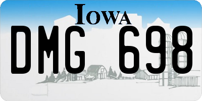 IA license plate DMG698