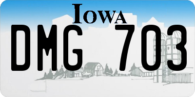 IA license plate DMG703