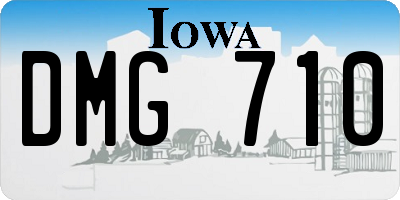 IA license plate DMG710