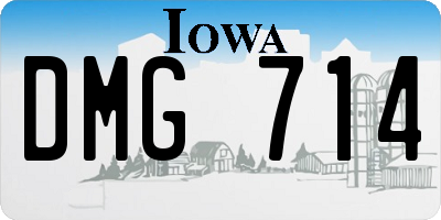IA license plate DMG714