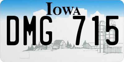 IA license plate DMG715