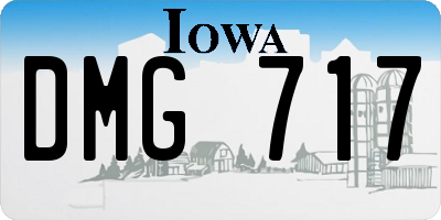 IA license plate DMG717