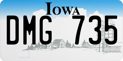 IA license plate DMG735