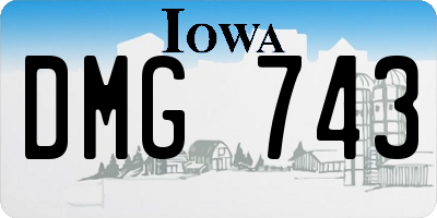 IA license plate DMG743