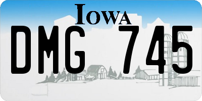 IA license plate DMG745