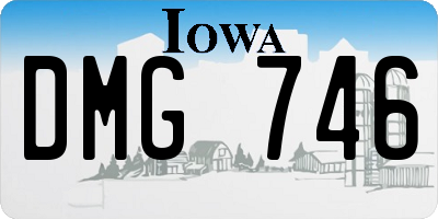 IA license plate DMG746