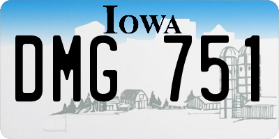 IA license plate DMG751