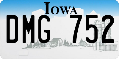IA license plate DMG752