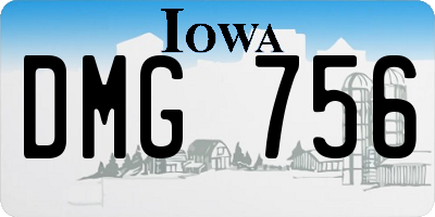 IA license plate DMG756