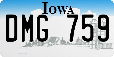 IA license plate DMG759