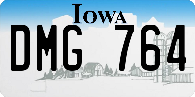 IA license plate DMG764