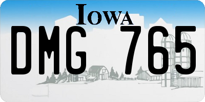 IA license plate DMG765