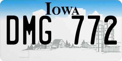 IA license plate DMG772