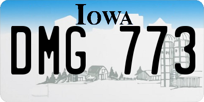 IA license plate DMG773