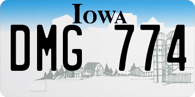 IA license plate DMG774