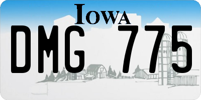 IA license plate DMG775