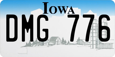 IA license plate DMG776