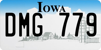 IA license plate DMG779