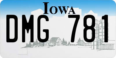 IA license plate DMG781
