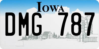 IA license plate DMG787