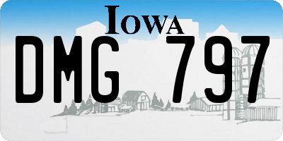 IA license plate DMG797