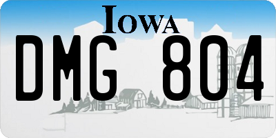 IA license plate DMG804