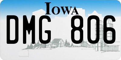 IA license plate DMG806