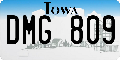 IA license plate DMG809