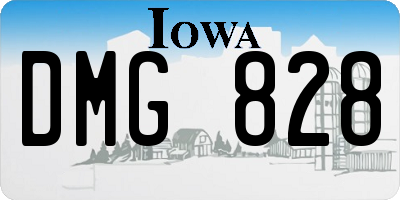 IA license plate DMG828