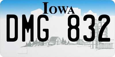 IA license plate DMG832