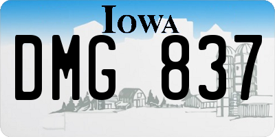IA license plate DMG837