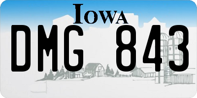 IA license plate DMG843