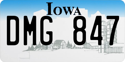 IA license plate DMG847