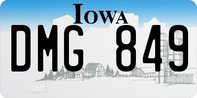 IA license plate DMG849
