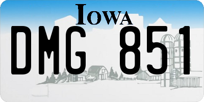 IA license plate DMG851