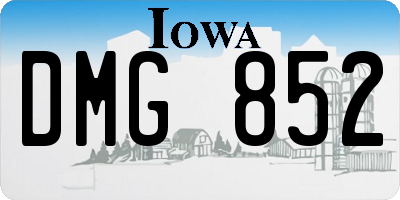IA license plate DMG852