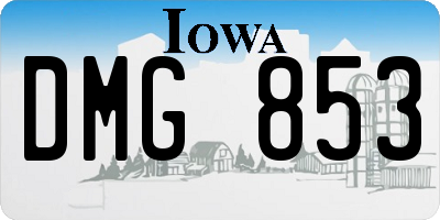 IA license plate DMG853