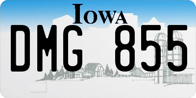 IA license plate DMG855