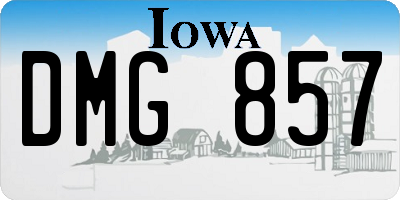 IA license plate DMG857