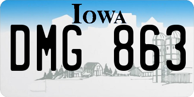 IA license plate DMG863