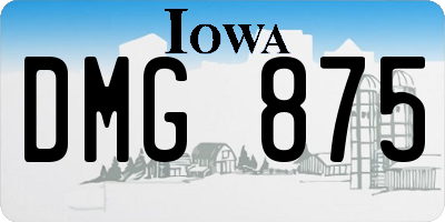 IA license plate DMG875