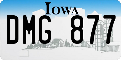 IA license plate DMG877