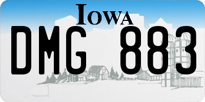 IA license plate DMG883