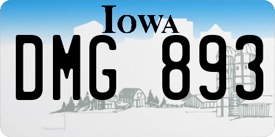 IA license plate DMG893