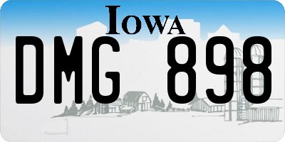 IA license plate DMG898