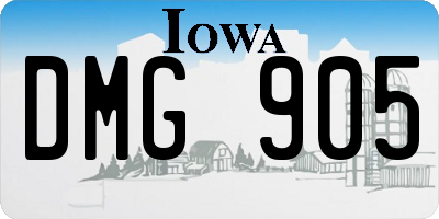IA license plate DMG905