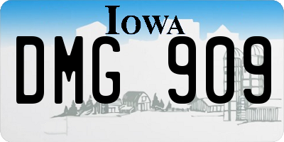 IA license plate DMG909